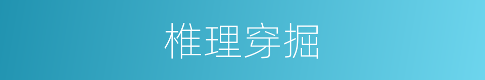 椎理穿掘的意思