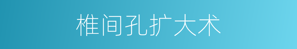 椎间孔扩大术的同义词
