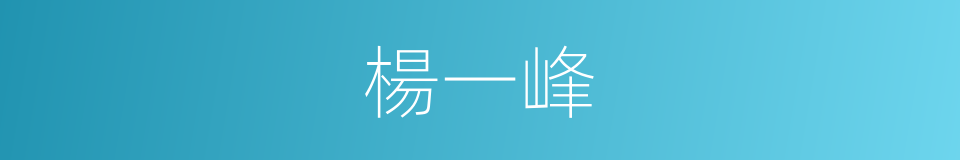 楊一峰的同義詞