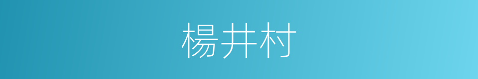 楊井村的同義詞