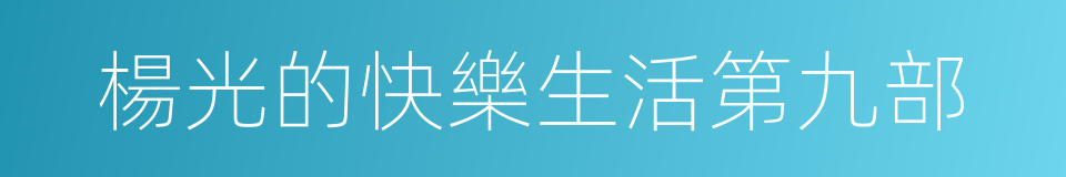 楊光的快樂生活第九部的同義詞