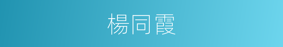 楊同霞的同義詞