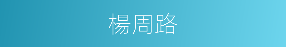 楊周路的同義詞