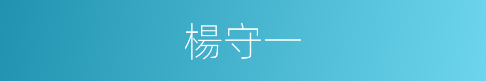 楊守一的同義詞