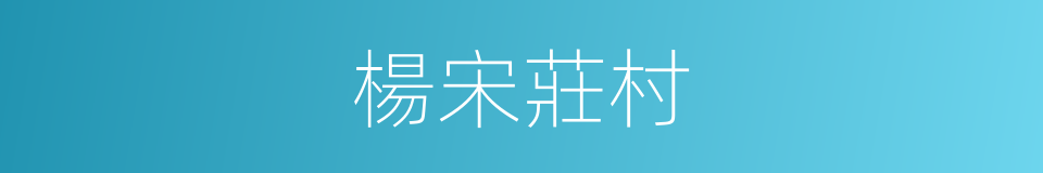楊宋莊村的同義詞