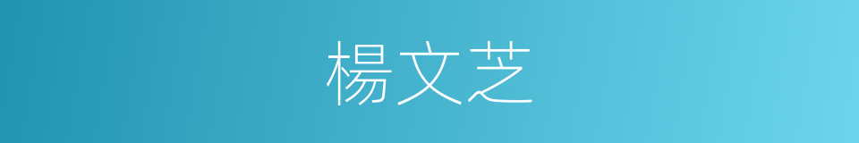 楊文芝的同義詞