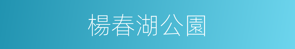 楊春湖公園的同義詞