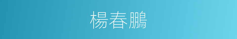 楊春鵬的同義詞