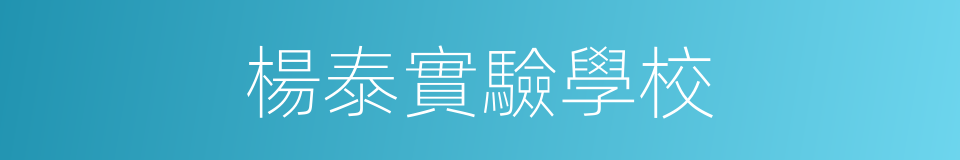 楊泰實驗學校的同義詞