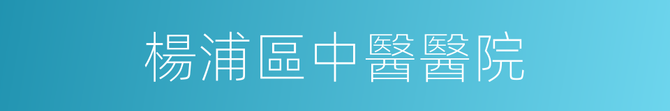 楊浦區中醫醫院的同義詞