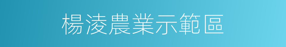 楊淩農業示範區的同義詞