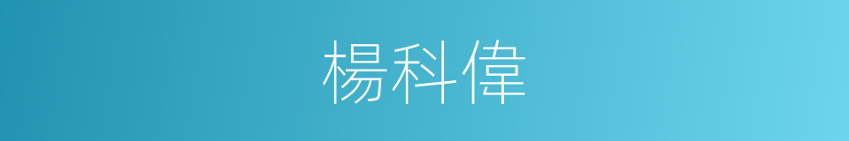 楊科偉的同義詞