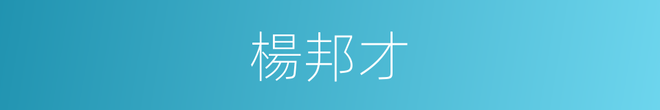 楊邦才的同義詞