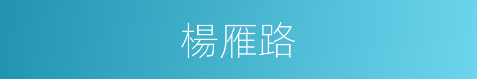楊雁路的同義詞