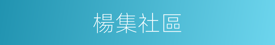 楊集社區的同義詞