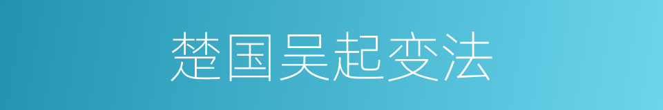 楚国吴起变法的同义词