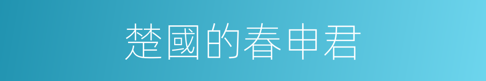楚國的春申君的同義詞