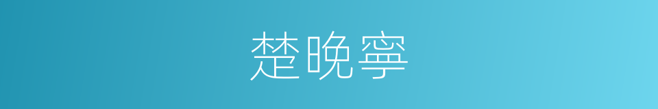 楚晚寧的同義詞