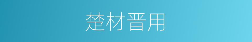 楚材晋用的意思