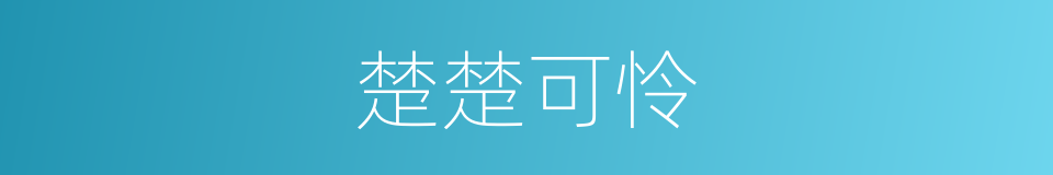 楚楚可怜的意思