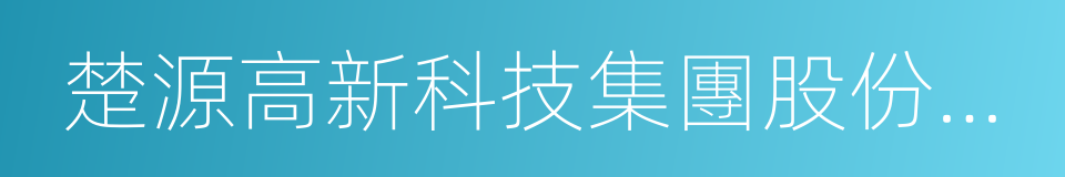 楚源高新科技集團股份有限公司的同義詞