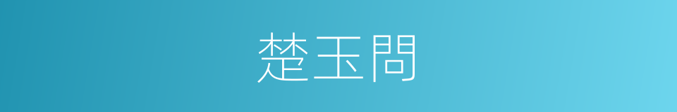 楚玉問的同義詞