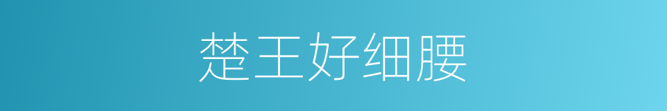 楚王好细腰的同义词