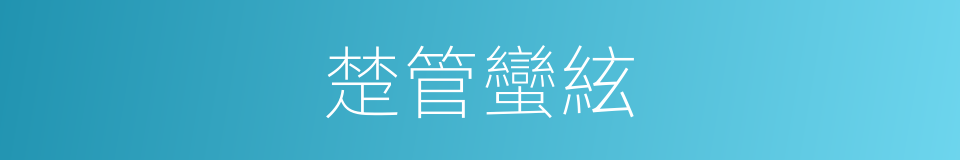 楚管蠻絃的同義詞