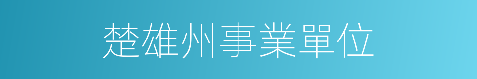 楚雄州事業單位的同義詞