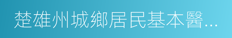 楚雄州城鄉居民基本醫療保險暫行辦法的同義詞