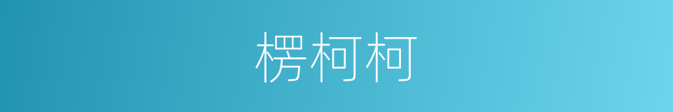 楞柯柯的意思