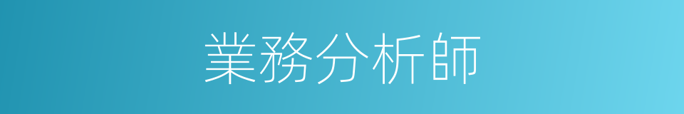 業務分析師的同義詞