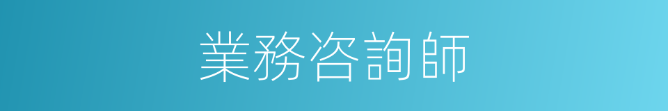 業務咨詢師的同義詞