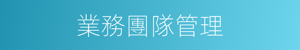 業務團隊管理的同義詞