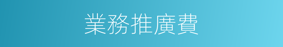 業務推廣費的同義詞