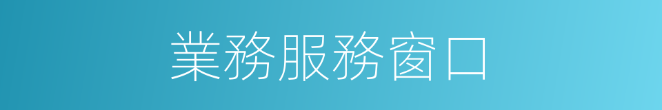 業務服務窗口的同義詞