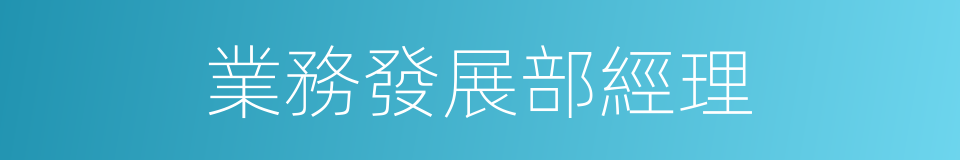 業務發展部經理的同義詞