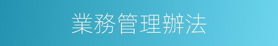 業務管理辦法的同義詞