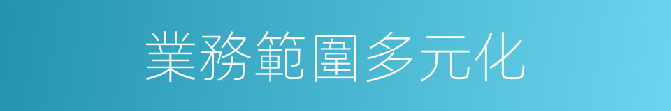 業務範圍多元化的同義詞