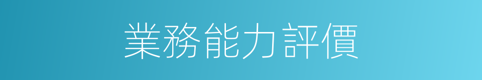 業務能力評價的同義詞