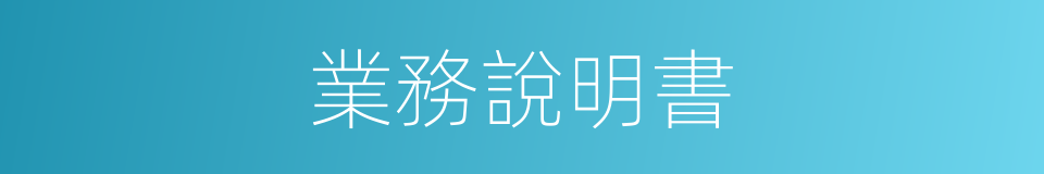 業務說明書的同義詞