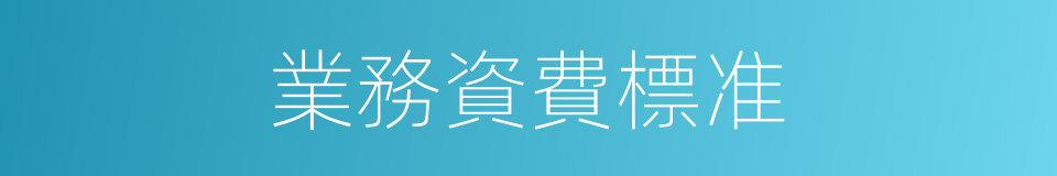 業務資費標准的同義詞