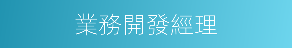 業務開發經理的同義詞