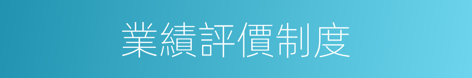 業績評價制度的同義詞