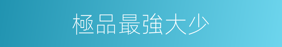 極品最強大少的同義詞