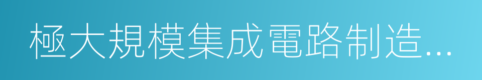 極大規模集成電路制造裝備及成套工藝的同義詞