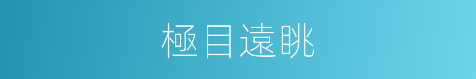 極目遠眺的意思