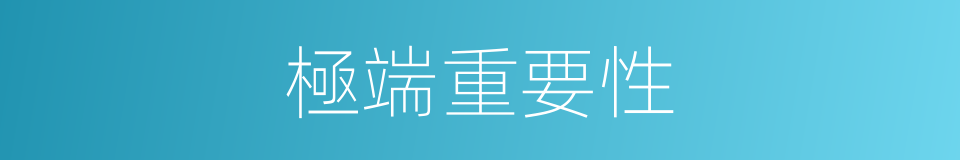 極端重要性的同義詞