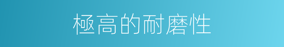 極高的耐磨性的同義詞