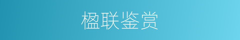 楹联鉴赏的同义词